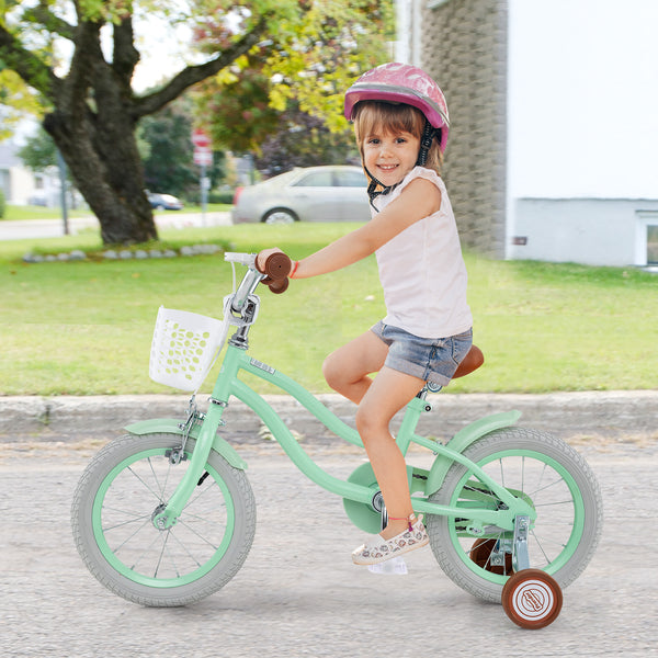 14-inch kids bike with adjustable seat and bell for ages 3-8, perfect for outdoor fun and adventure.