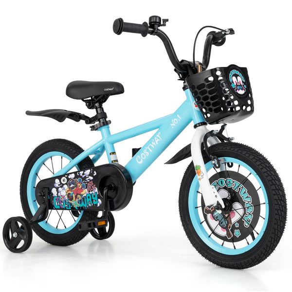 16-inch kids bike with adjustable handlebar and saddle for ages 4-8, shown at angle 19. Perfect for outdoor fun!