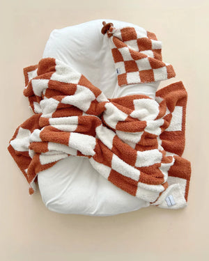 Checkered Plush Lovey | Copper - MOOGCO Baby
