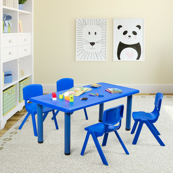 Kids plastic rectangular learn and play table, perfect for creative playtime and learning activities.
