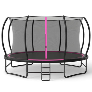 Outdoor Recreational Trampoline with 4 Stabilizer Bars for Backyard