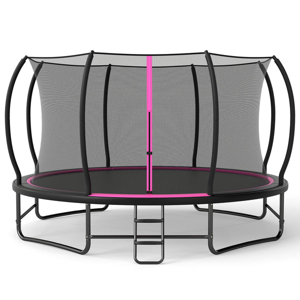 Outdoor Recreational Trampoline with 4 Stabilizer Bars for Backyard
