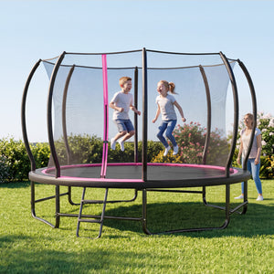 Outdoor Recreational Trampoline with 4 Stabilizer Bars for Backyard