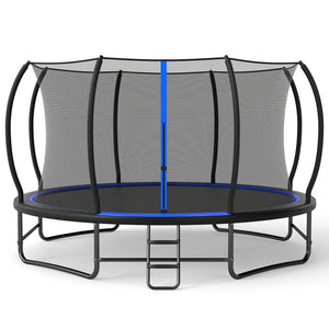 Outdoor Recreational Trampoline with 4 Stabilizer Bars for Backyard