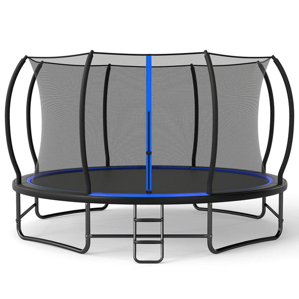 Outdoor Recreational Trampoline with 4 Stabilizer Bars for Backyard