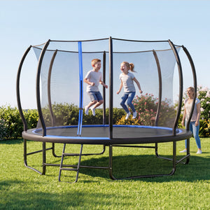 Outdoor Recreational Trampoline with 4 Stabilizer Bars for Backyard