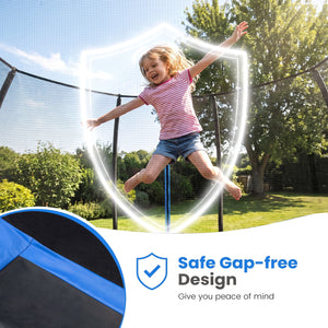 Outdoor Recreational Trampoline with 4 Stabilizer Bars for Backyard