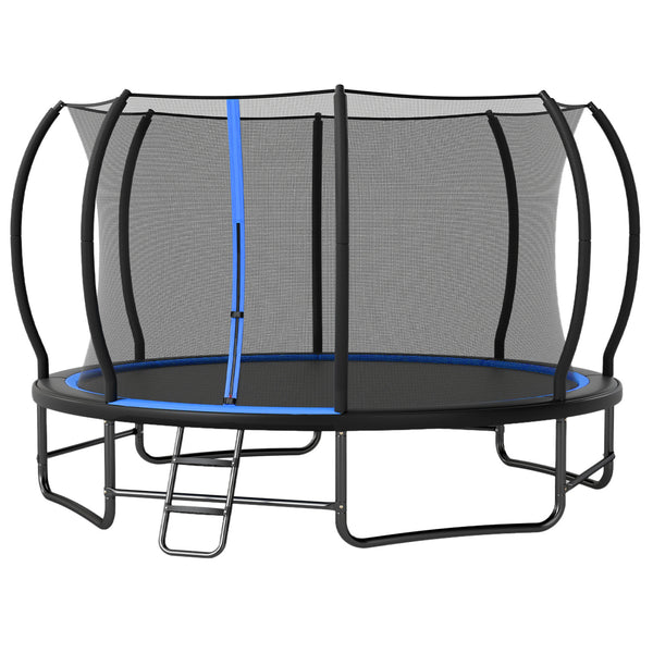 Outdoor Recreational Trampoline with 4 Stabilizer Bars for Backyard