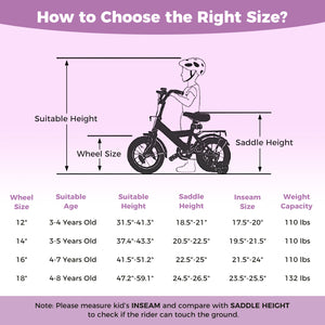 Purple 12-inch kids bike with stars and moon design, adjustable for children aged 3-8, shown at angle 10.