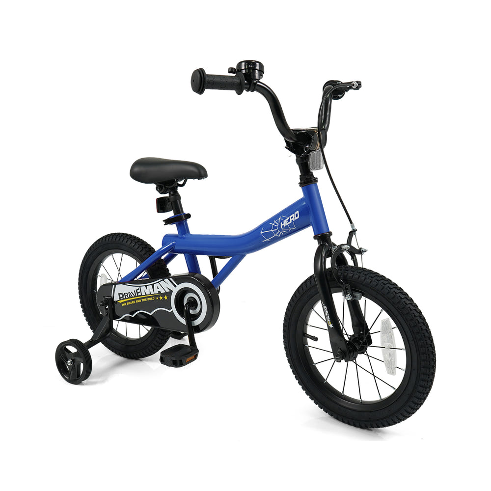 14-Inch Kids Bike with Removable Training Wheels Navy - Brave Hero