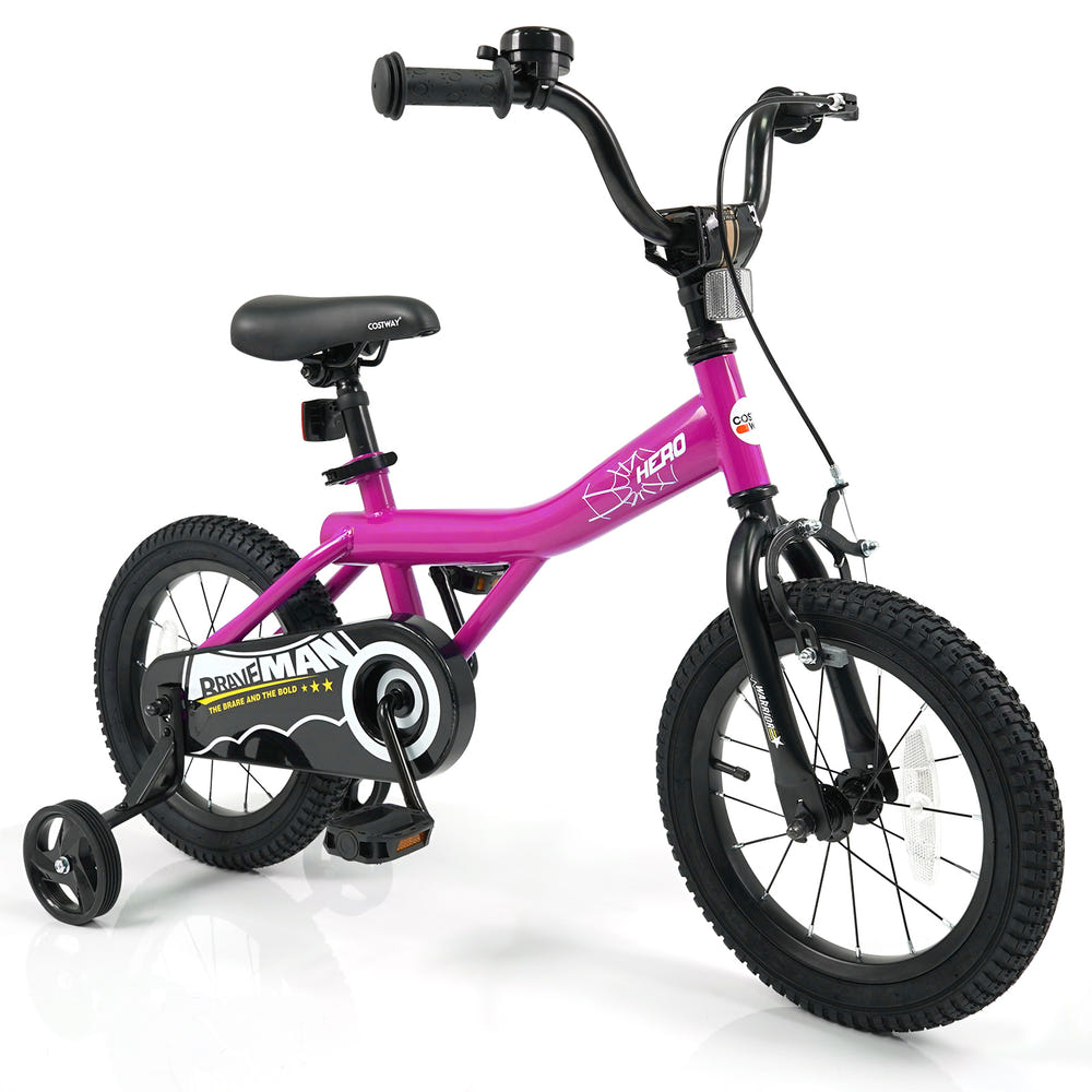 14-Inch Kids Bike with Removable Training Wheels Pink