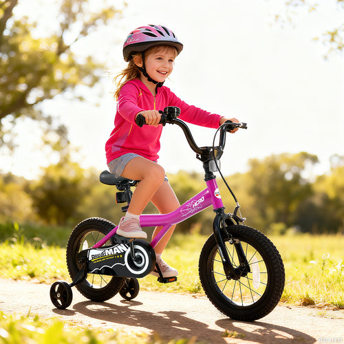 14-Inch Kids Bike with Removable Training Wheels Pink