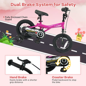 14-Inch Kids Bike with Removable Training Wheels Pink