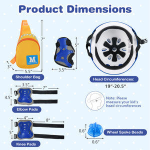 14-inch red kids bike with blue helmet and protective set, perfect for safe outdoor play and adventures.