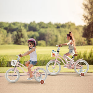 16 Inch Kids Bike with Front Handbrake and 2 Training Wheels