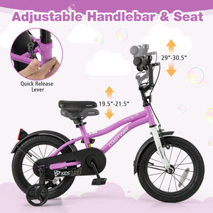 Kids Bike 14-Inch Children Training Bicycle with 2 Brake for 3