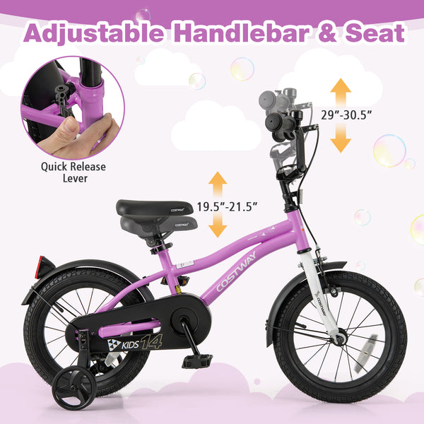 Kids Bike 14-Inch Children Training Bicycle with 2 Brake for 3