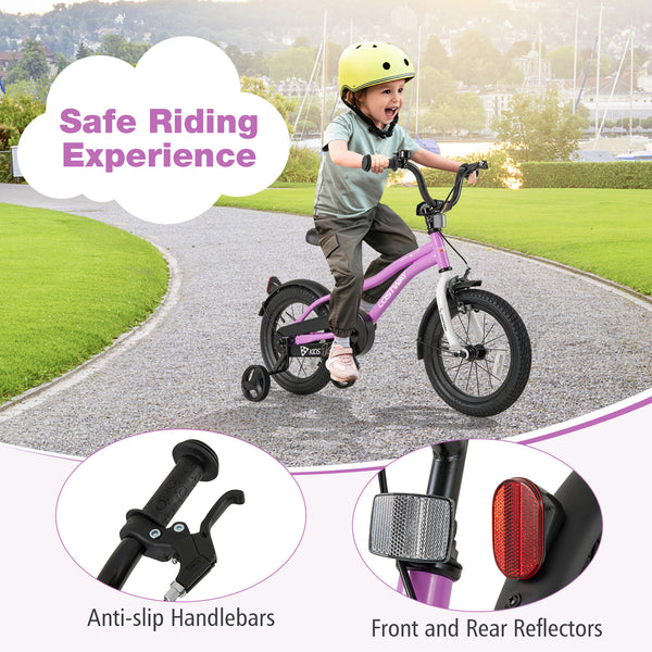 Kids Bike 14-Inch Children Training Bicycle with 2 Brake for 3