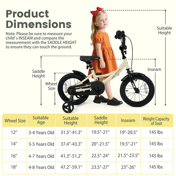 12-inch kids bike with removable training wheels, angled view showcasing vibrant design and sturdy build for young riders.