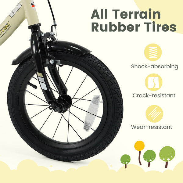12-inch kids bike with removable training wheels, perfect for young riders, shown at angle 29.