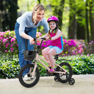 16-Inch Kids Bike with Basket and Adjustable Handlebar for 4