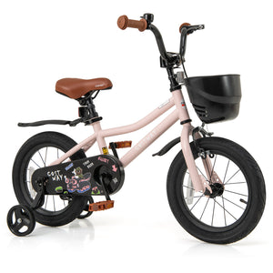 16-Inch Kids Bike with Basket and Adjustable Handlebar for 4