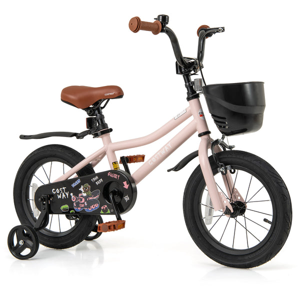 16-Inch Kids Bike with Basket and Adjustable Handlebar for 4