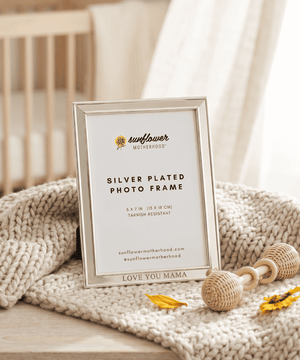 Sunflower Motherhood Love You Mama Silver Photo Frame