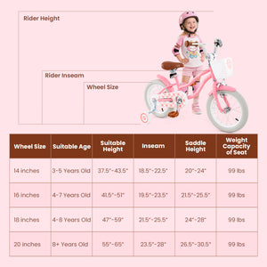 18 Inch Kids Bike with Training Wheels and Basket for Boys Girls 4-8 Years Old