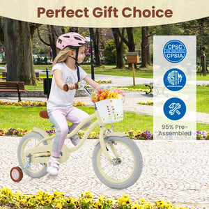 14-inch kids bike with adjustable seat and training wheels for ages 3-8, shown from angle 8. Perfect for young riders!