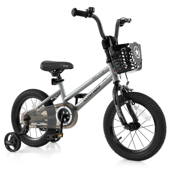 12-inch kids bike with adjustable seat and transparent chain cover, perfect for 3-year-olds.