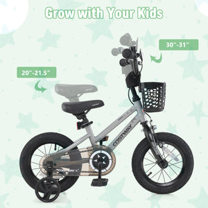 12-inch kids bike with adjustable features and transparent chain cover, perfect for 3-year-olds. Angle 13 view.