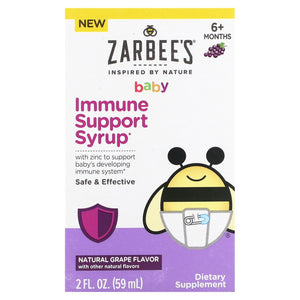 Zarbee's® Baby Immune Support Syrup – Natural Grape Flavor (2 fl oz / 59 ml)