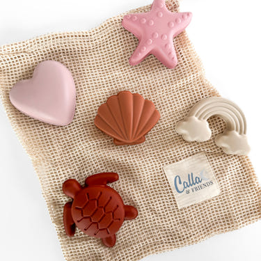 Hudson Sand Mold Set for kids, perfect beach toy for creative sandcastle building and outdoor fun.