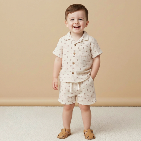 Organic Shirt & Shorts Set - Cross