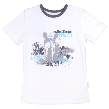 Safari T Shirt for babies featuring playful animal prints, perfect for stylish and comfortable wear.
