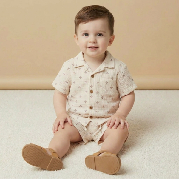 Organic Shirt & Shorts Set - Cross