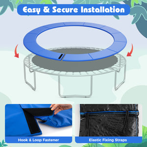 Blue 15 Feet Trampoline Pad Replacement Safety Pad with Fixing Straps, ideal for toys and hobbies, shown from angle 6.