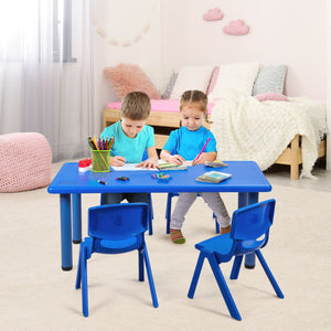 Kids plastic rectangular learn and play table, perfect for creative play and learning activities.