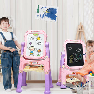 Height Adjustable Kids Art Easel Magnetic Double Sided Board for Toddlers & Kids