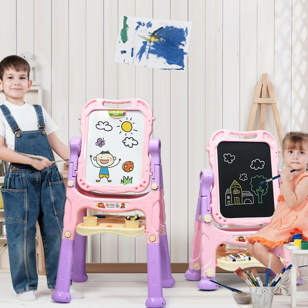 Height Adjustable Kids Art Easel Magnetic Double Sided Board for Toddlers & Kids