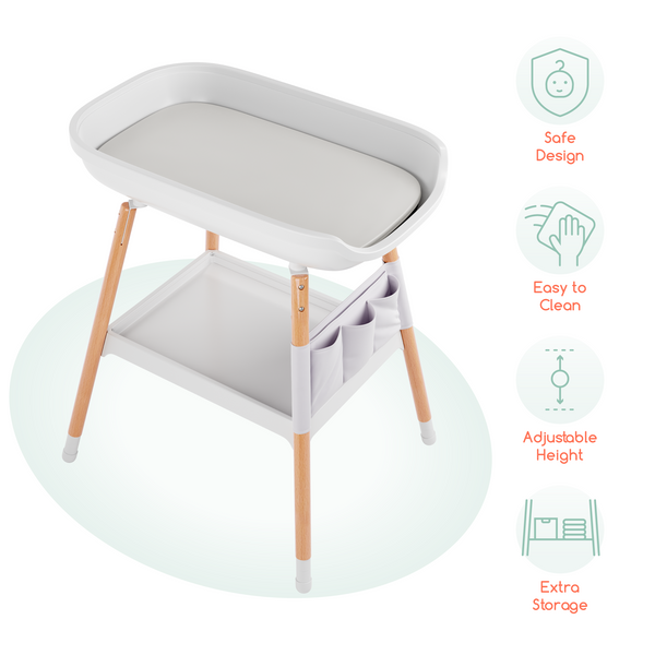 Deluxe Diaper Changing Table (Changing Pad Included) - MOOGCO Baby