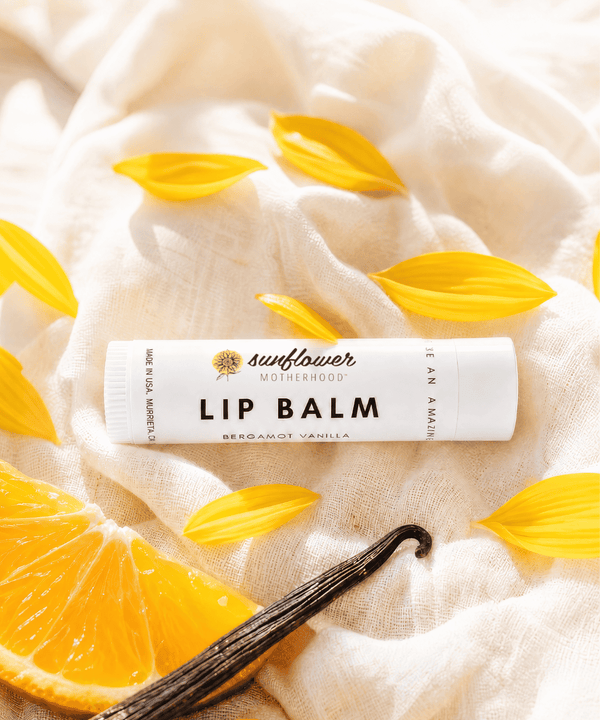 Sunflower Motherhood Lip Balm bergamot vanilla for moms