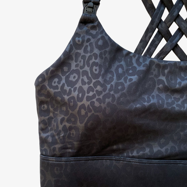 Chloe 3 Running Nursing Sports Bra (Black Cheetah)