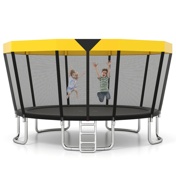 15 FT Outdoor Trampoline ASTM Compliant Recreational Trampoline with Non-Slip Ladder