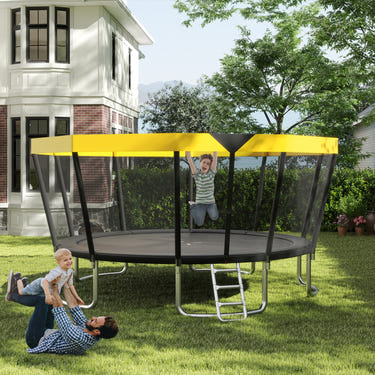 15 FT Outdoor Trampoline ASTM Compliant Recreational Trampoline with Non-Slip Ladder