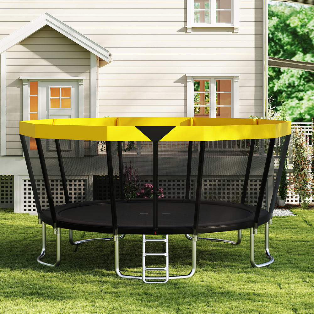 15 FT Outdoor Trampoline ASTM Compliant Recreational Trampoline with Non-Slip Ladder