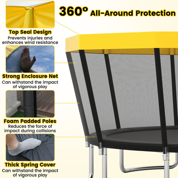15 FT Outdoor Trampoline ASTM Compliant Recreational Trampoline with Non-Slip Ladder