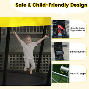 15 FT Outdoor Trampoline ASTM Compliant Recreational Trampoline with Non-Slip Ladder
