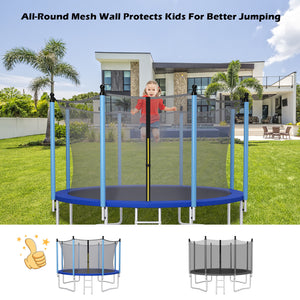 15/16 feet trampoline replacement safety net with adjustable straps, ensuring safety for kids during playtime.